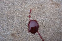 blood drop on pavement